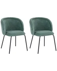 Set of 2 Dining Chairs SARASOTA Fabric Light Green_1055504