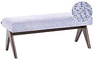 Upholstered Bench TAMRE Chenille Light Blue/ Dark Brown_1183136