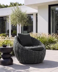 Garden Chair LERICI Rattan Black_1124297