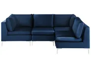 Modular Corner Sofa 4 Seater EVJA Velvet Navy Blue Left Hand_859995
