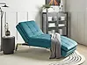 Chaiselongue LOIRET Samtstoff Blaugrün
