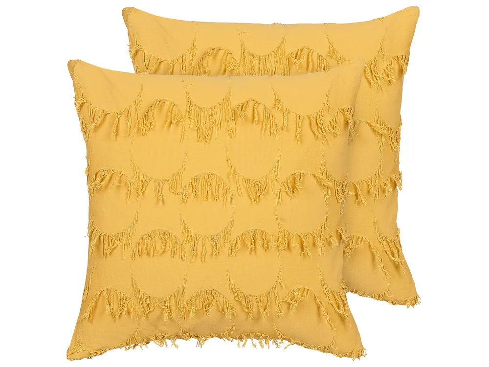 Dekokissen 2er Set AGASTACHE 45 x 45 cm Gelb Geometrisches Muster