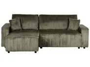 Corner Sofa Bed 3 Seater ABACKA with Storage Corduroy Green Right Hand_969976