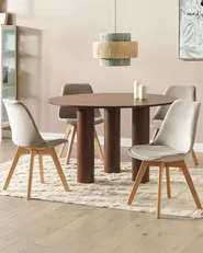 Esszimmerstuhl 2er Set DAKOTA II Samtstoff Taupe_868043