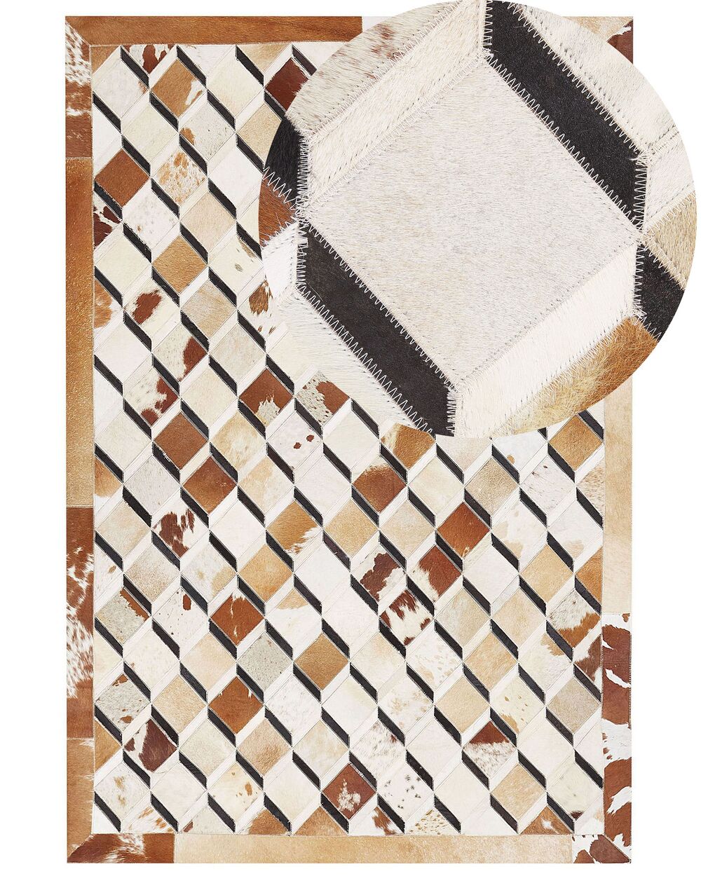 Vloerkleed SERINOVA Bruin 160 x 230 cm Leer