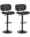 Set mit 2 Barhockern TILTON drehbar Kunstwildleder Schwarz