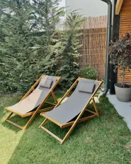 Set of 2 Folding Deck Chairs AVELLINO Acacia Wood Light Brown_1177547