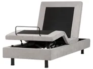Verstellbares Bett ohne Kopfteil Stoff DUKE II 90 x 200 cm Hellgrau_973618