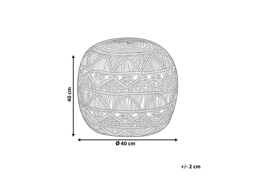 Pouffe Macramé KAYSERI Cotton Beige_782120