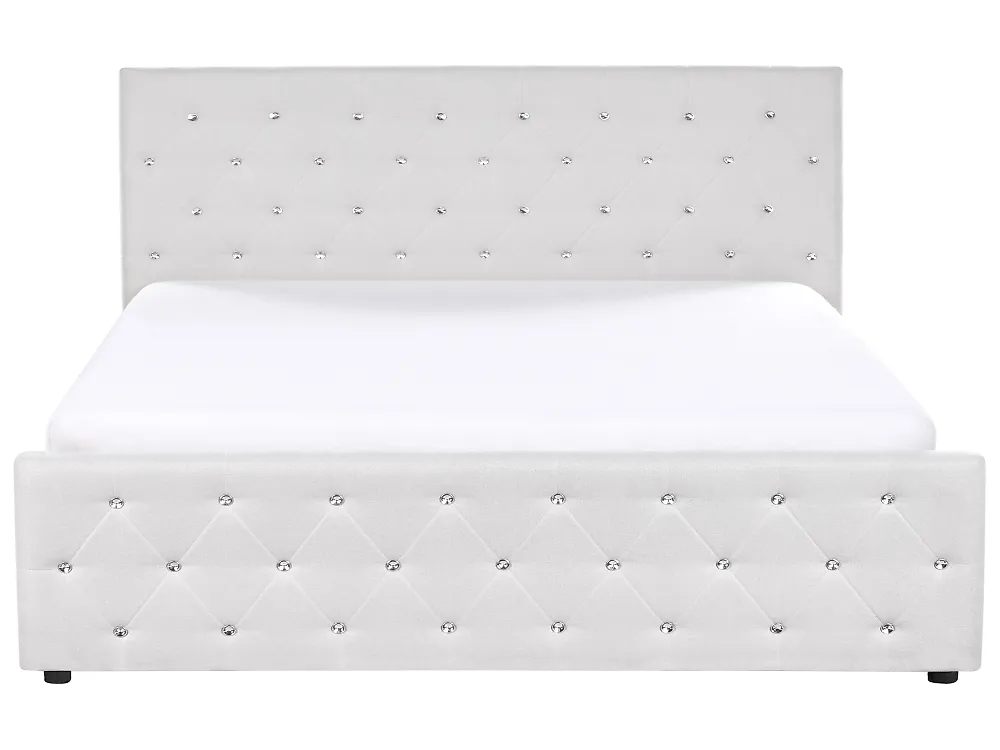 Bett mit Stauraum AMIENS Stoff Beige 180 x 200 cm_1185157