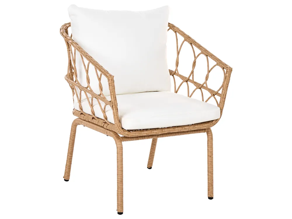 Bistro Set FERLA Polyrattan Hellbraun_1079350