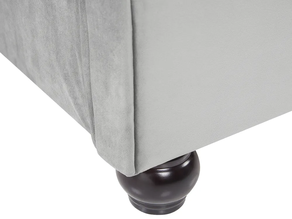 Wasserbett Samtstoff AVALLON 180 x 200 cm Grau_846917