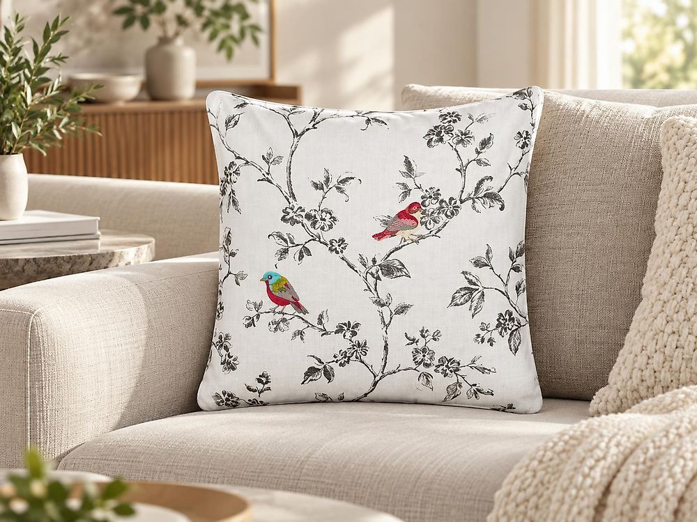 Throw Cushion DILLENIA 45 x 45 cm Cotton White