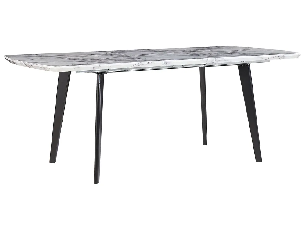 Ausziehbarer Esstisch MOSBY Grauer Marmor 160/200 cm 90 cm