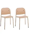 Esszimmerstuhl 2er Set WINDUST Metall Beige