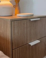 2 Drawer Bedside Table ROYALLA Light Brown_1052526