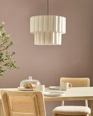 Hängeleuchte BELESSA Leinen Hellbeige_1016938