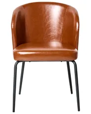 Set of 2 Dining Chairs ZANA Faux Leather Golden Brown_986874