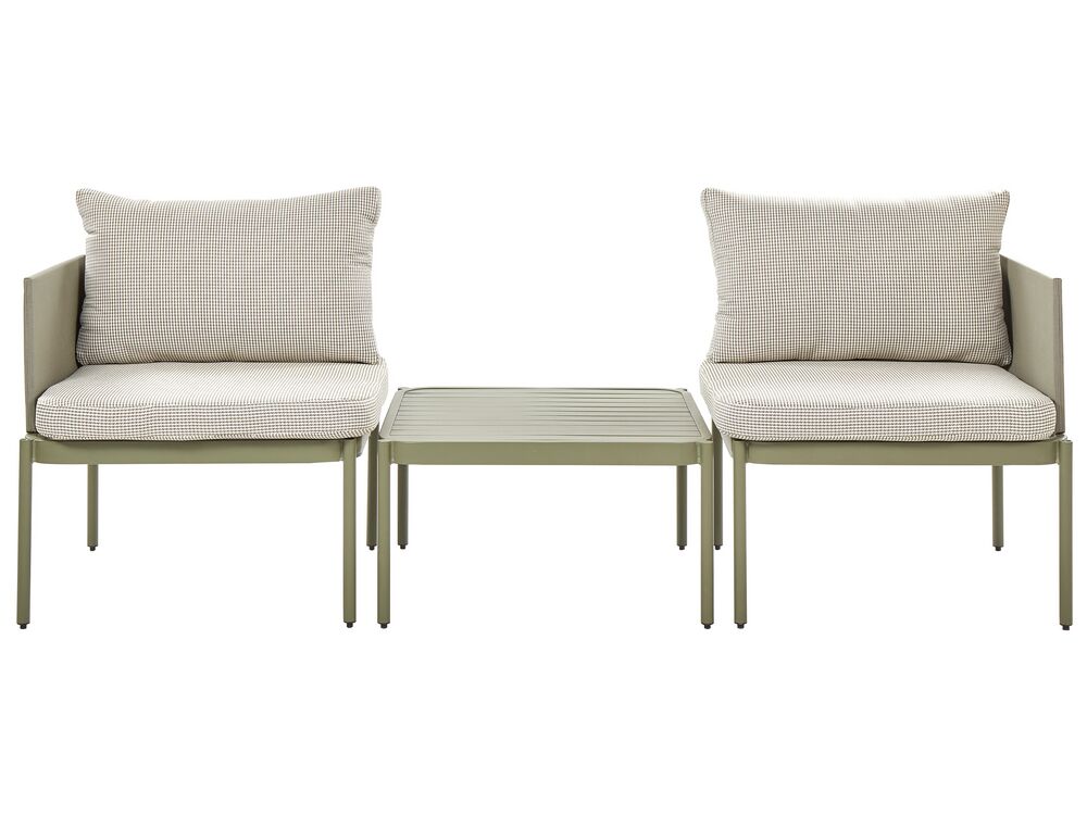 Lounge Set mit Tisch 2-Sitzer TERRACINA Metall Olivgrün