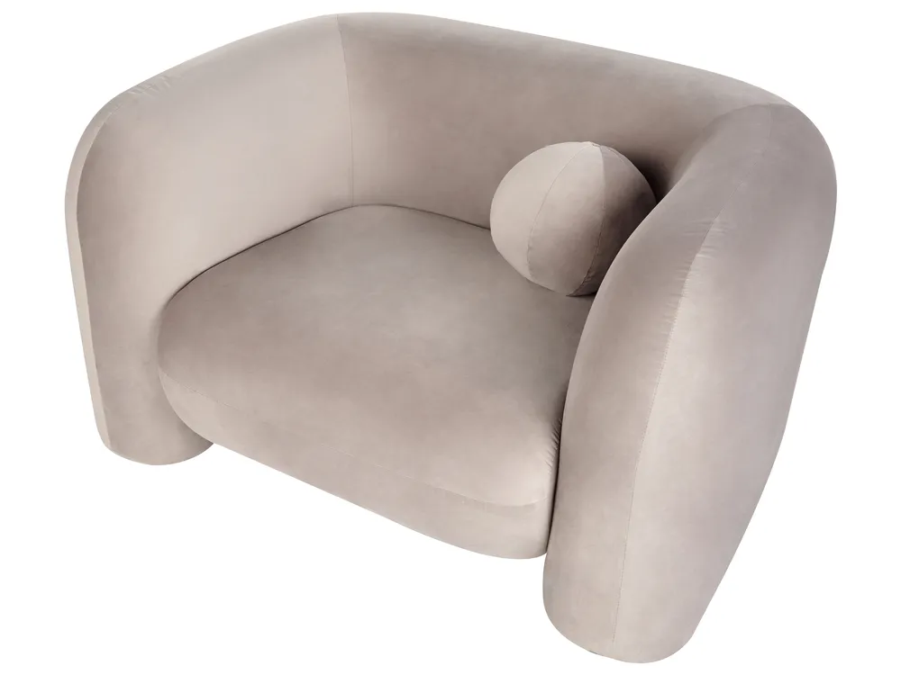 Living Room Set 5 Seater LEIREN Velvet Taupe_919503