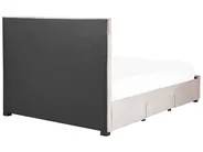 Krevet s ladicama LIEVIN Samet bež 160 x 200 cm_858037