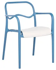 Set of 2 Garden Chairs THASOS Synthetic Material Blue_1045620