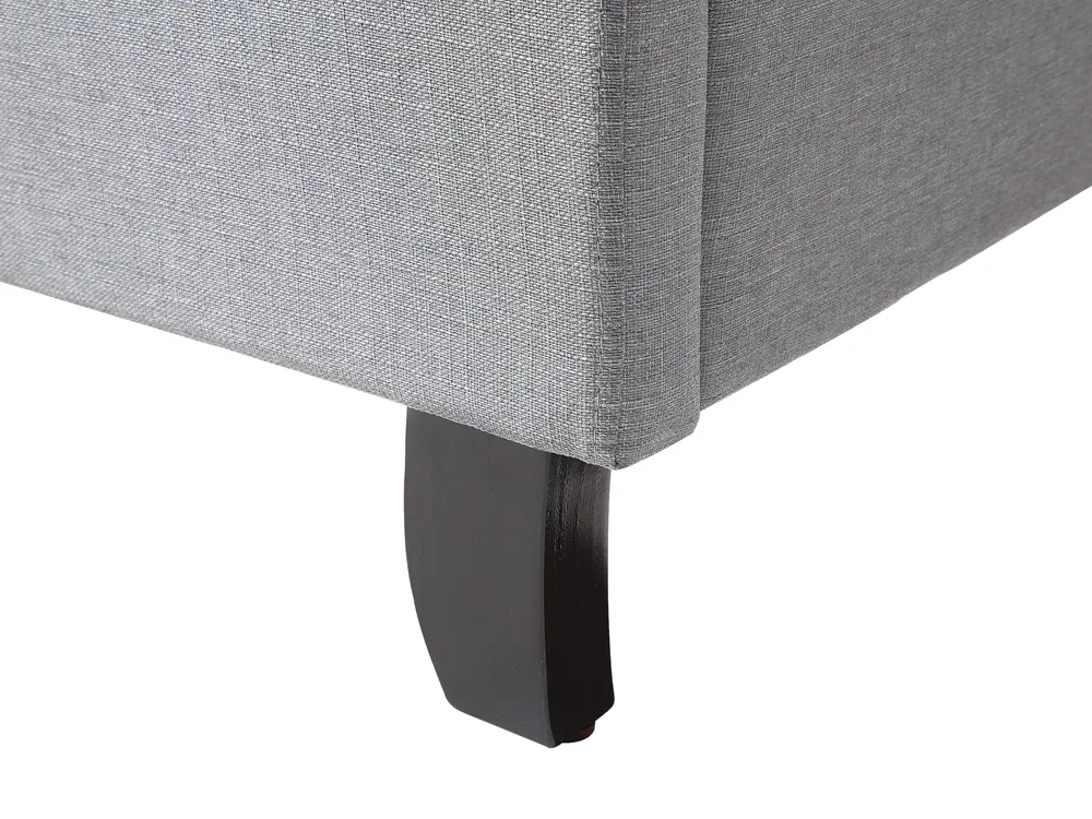 Bett mit Lattenrost Stoff BORDEAUX 180 x 200 cm Hellgrau_694823