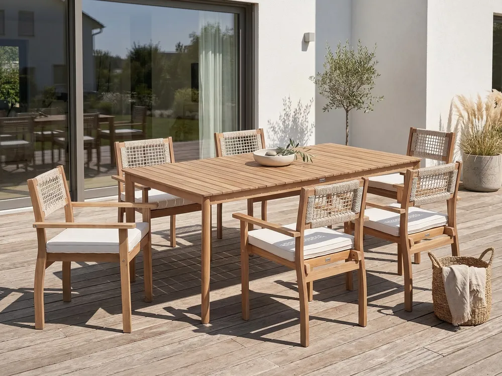 Gartentisch JACO 180 cm 100 cm Akazienholz Hellbraun