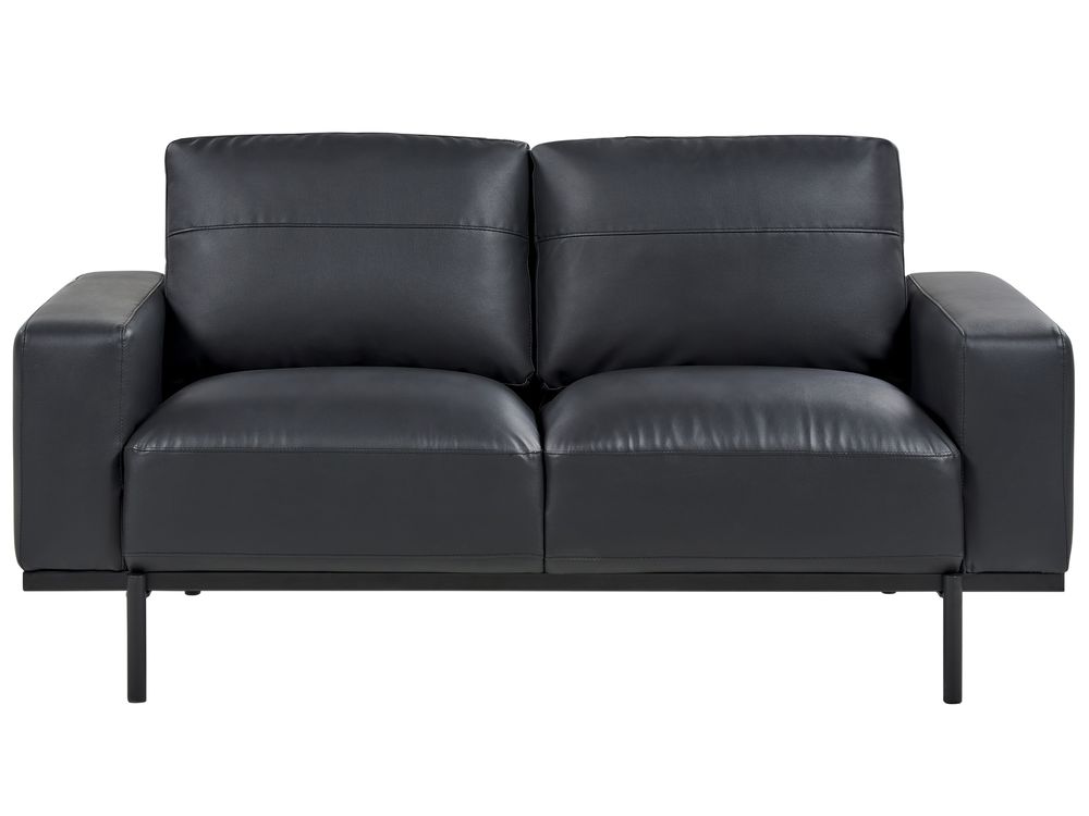 Sofa 2 Seater SOVIK Faux Leather Black