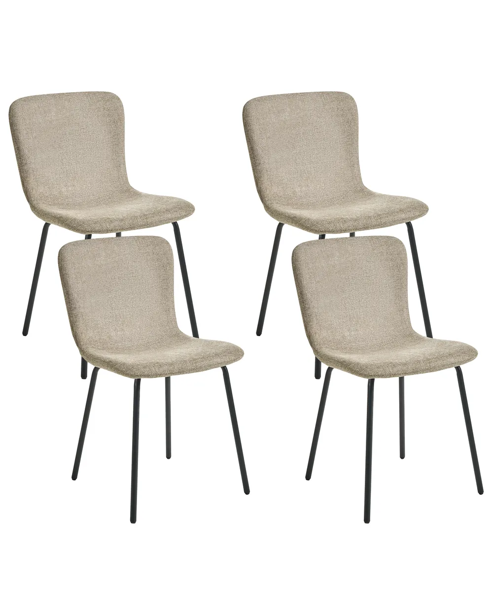 Esszimmerstuhl 4er Set CALDWELL Stoff Beige