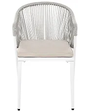 Set of 2 Garden Chairs with Cushions PARANEA Metal Off-White_1179674