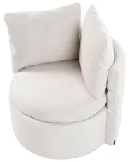 Swivel Armchair RANDERS with Storage Fabric Off-White_1063318