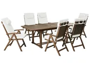 Garden Dining Set 6 Seater AMANTEA PREMIUM Acacia Wood Off-White_1066326