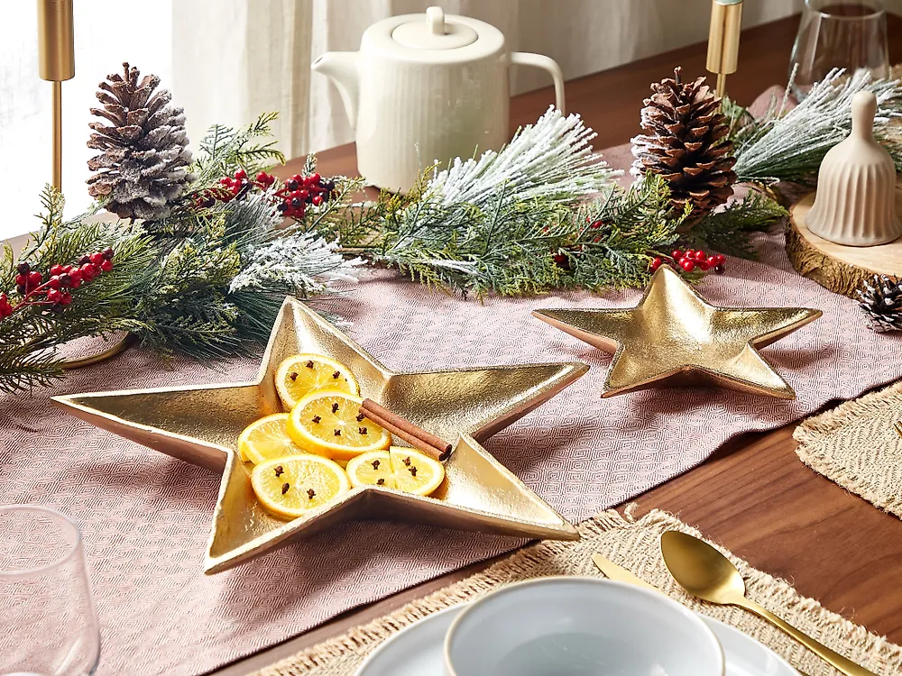 Set of 2 Trinket Dishes Star BANTEN Metal Gold_1184529