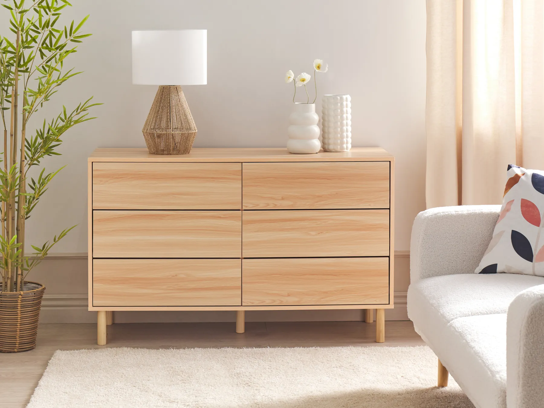 6 Drawer Chest SHARPE Light Brown_916280