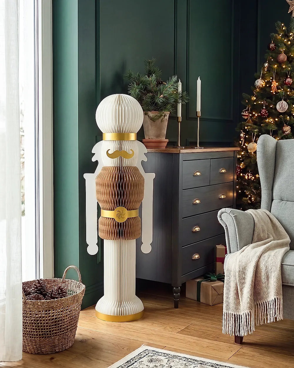 Weihnachtsdekoration VINTERELV 100 cm Nussknacker Beige