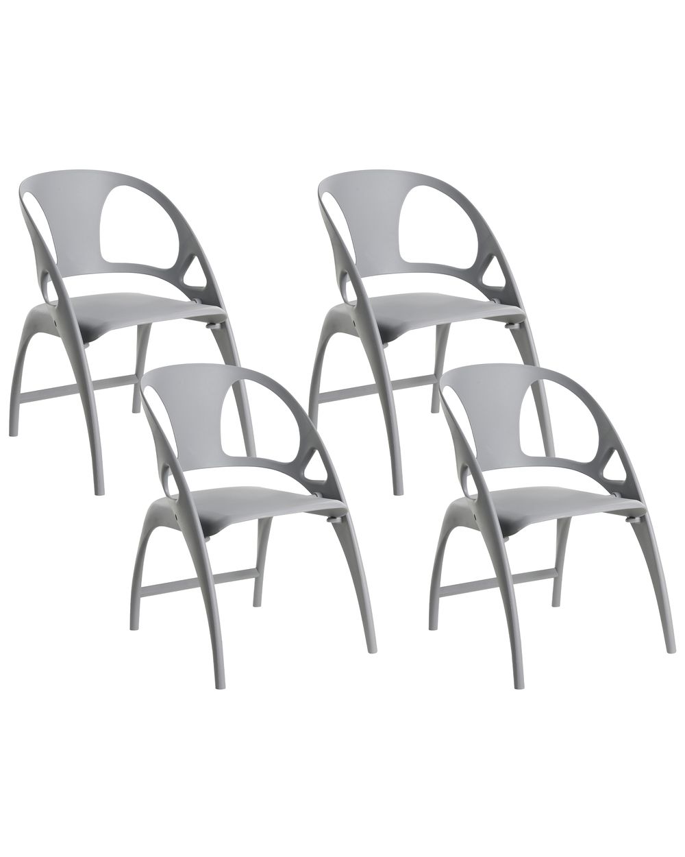 Set of 4 Garden Chairs NEMI Folding Grey