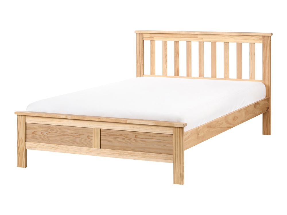 Bett mit Lattenrost Kiefernholz MAYENNE 120 x 200 cm Hellbraun