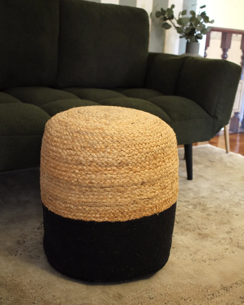 Pouffe DALAMA Jute Black_982916