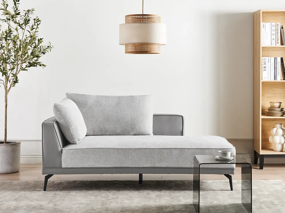 Corner Sofa 3 Seater MYKEN Fabric Light Grey Left Hand_952055