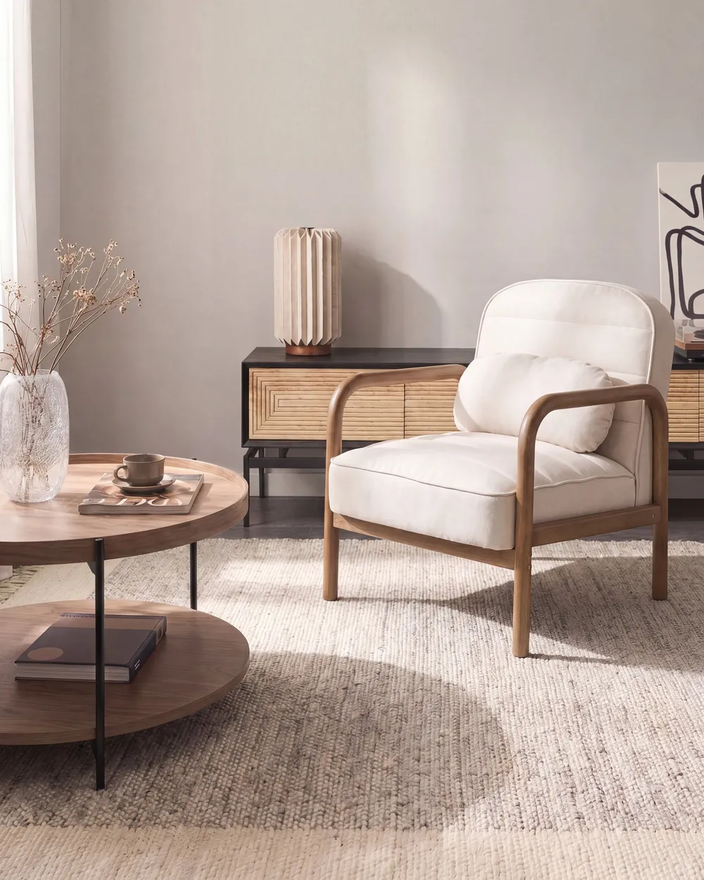 Sessel AGGER Stoff Hellbeige