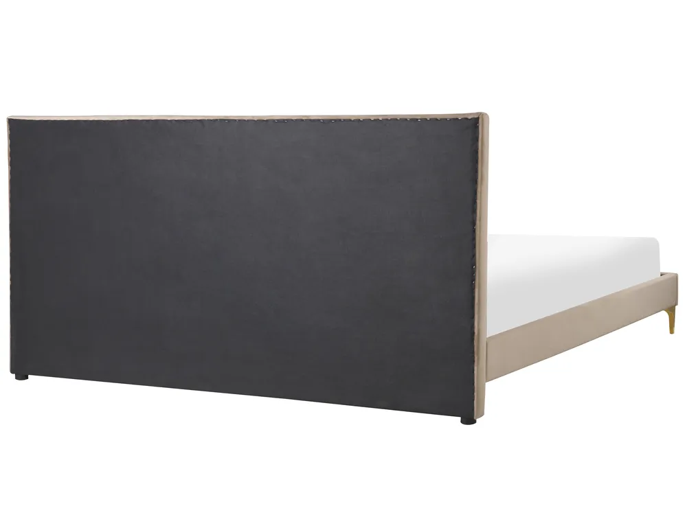 Bed Velvet LIMOUX 180 x 200 cm (EU Super King) Taupe_867205