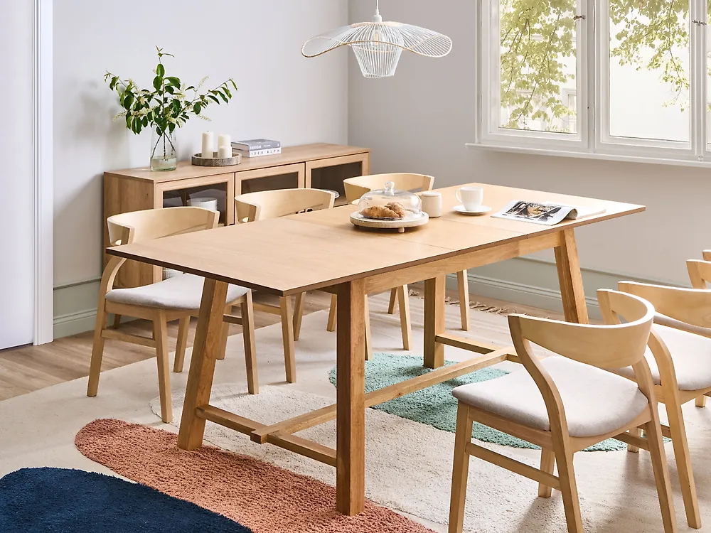 Ausziehbarer Esstisch BARNES Helle Esche 160/200 cm 90 cm_1173682