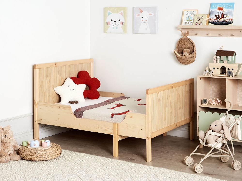 Extendable Kids Bed Pine Wood MONTIGNY 90 x 200 cm (EU Single) Light Brown