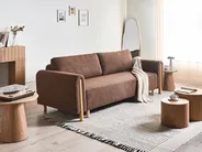 Schlafsofa 3-Sitzer KVAM mit Stauraum Bouclé Braun_1021883