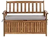 Garden Bench with Cushion SOVANA 120 cm with Storage Acacia Wood Grey