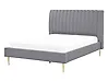 Bett mit Lattenrost Samtstoff MARVILLE 140 x 200 cm Grau