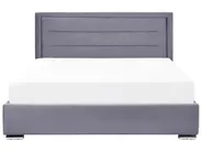 Bett mit Stauraum ROUEN Samtstoff Dunkelgrau 180 x 200 cm_843819