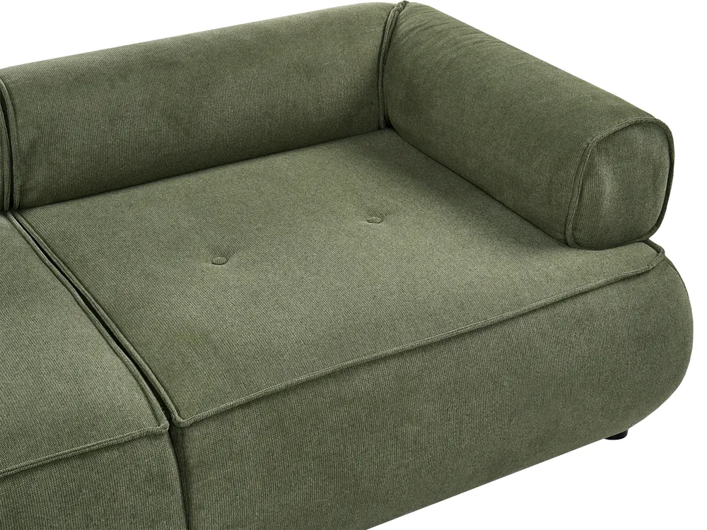 Sofa 3-Sitzer SALLA mit Ottomane Stoff Grün_1058295