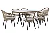 Gartenmöbel Set 6-Sitzer ALIANO II inkl. Kissen Polyrattan Beige